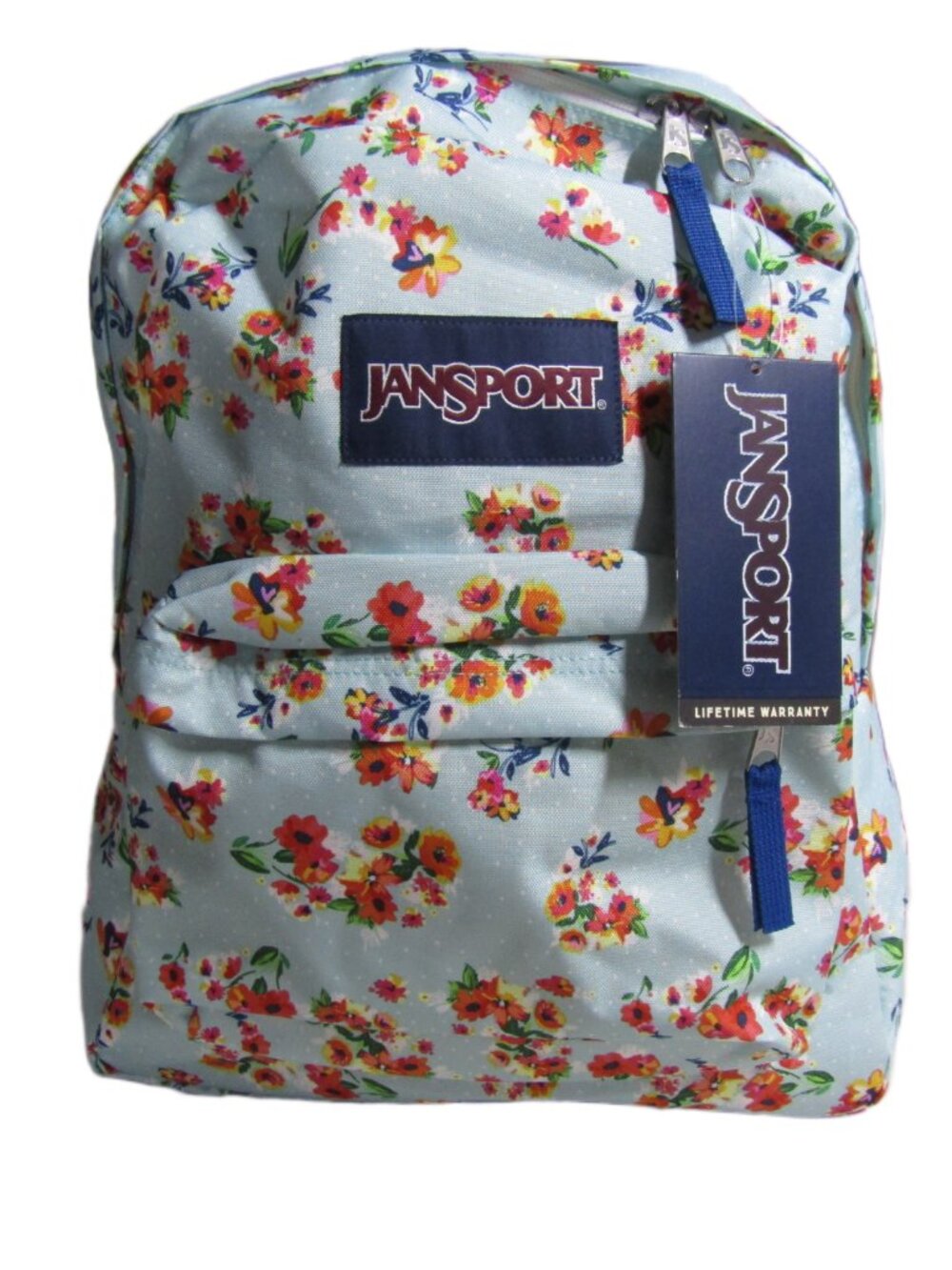 JANSPORT NWT Superbreak Blue Ditzy Floral Multi-Painted Large Backpack RARE